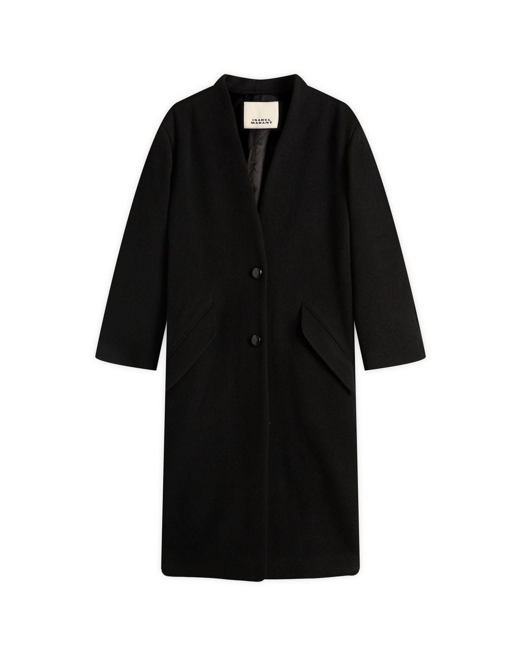 Isabel Marant Black Florane Long Wool Coat