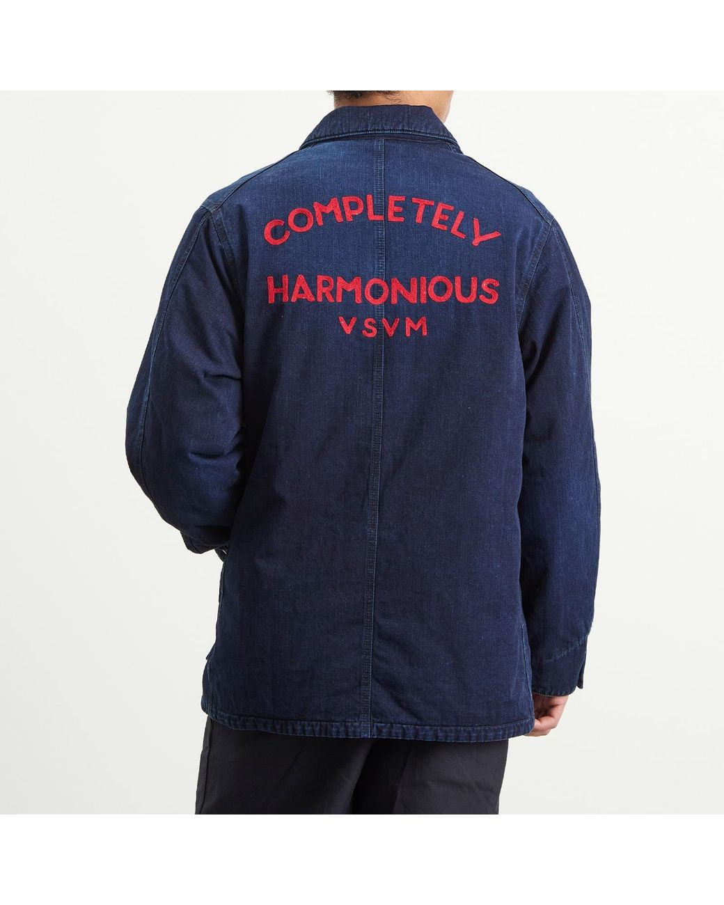 Visvim Blue Osiris Down Coverall Damaged Shirt Jacket for men