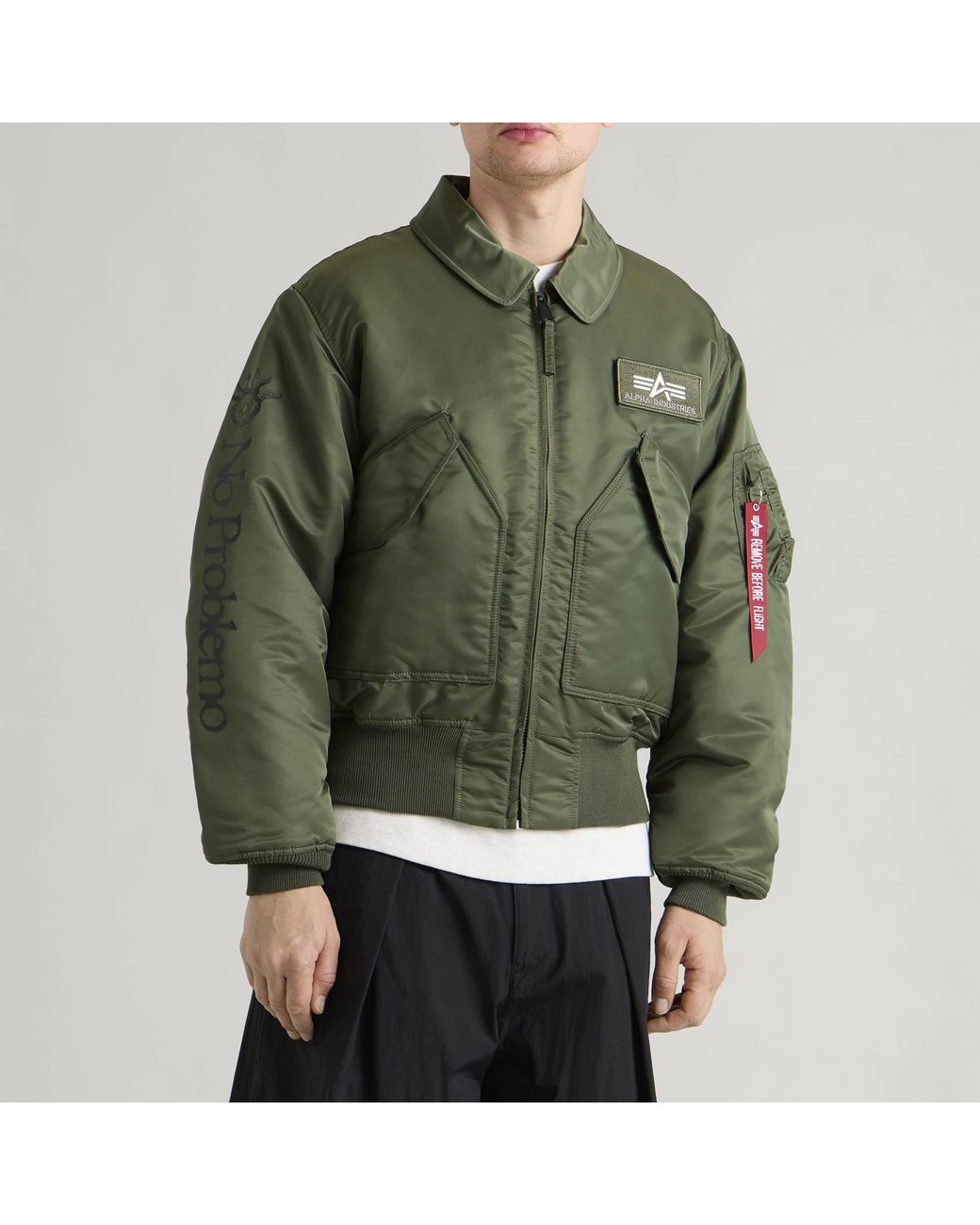 No Problemo Green Np X Alpha Industries Ancient Findings Jacket for men