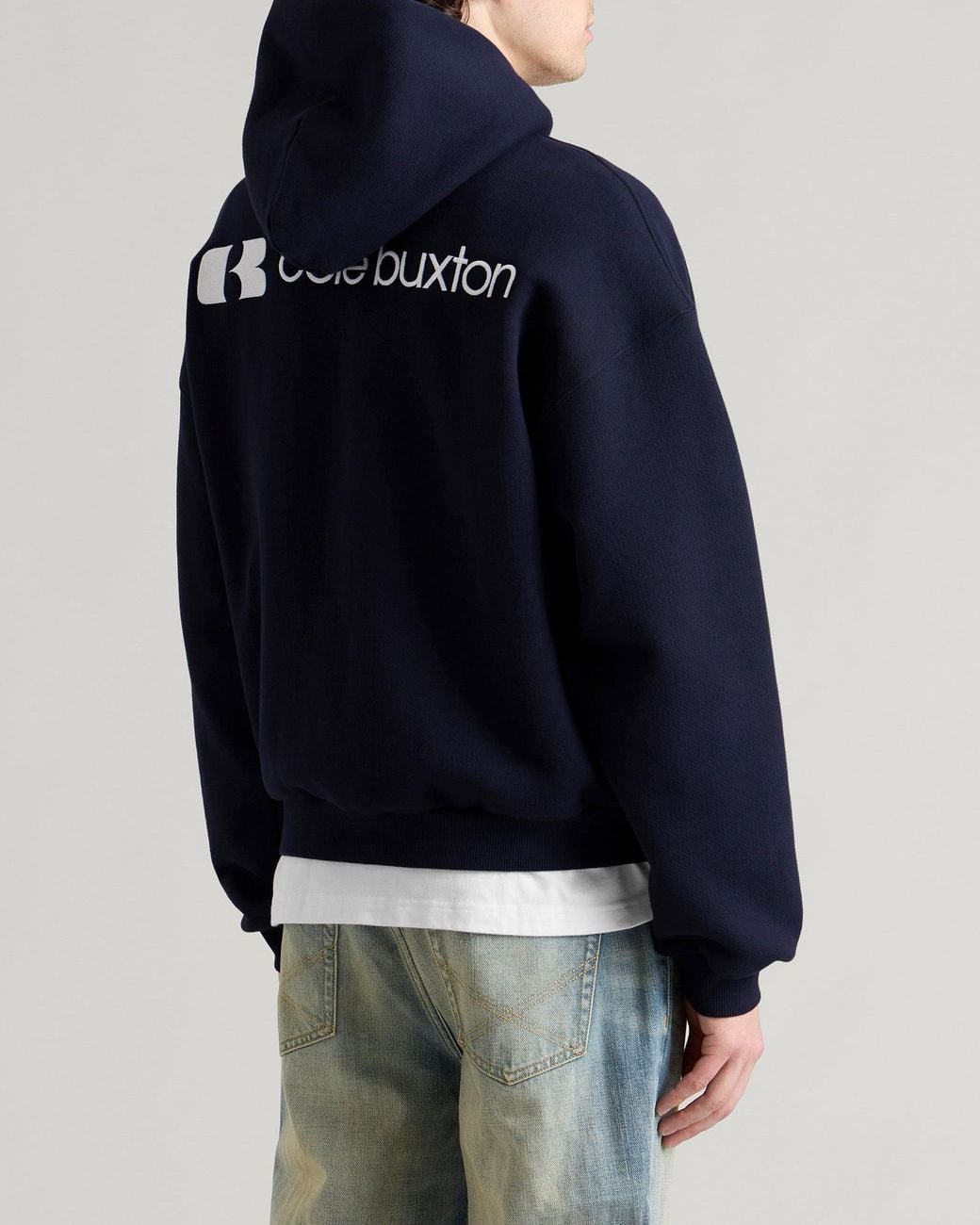 Cole Buxton Icon Logo Zipped Hoodie in Blue for Men | Lyst