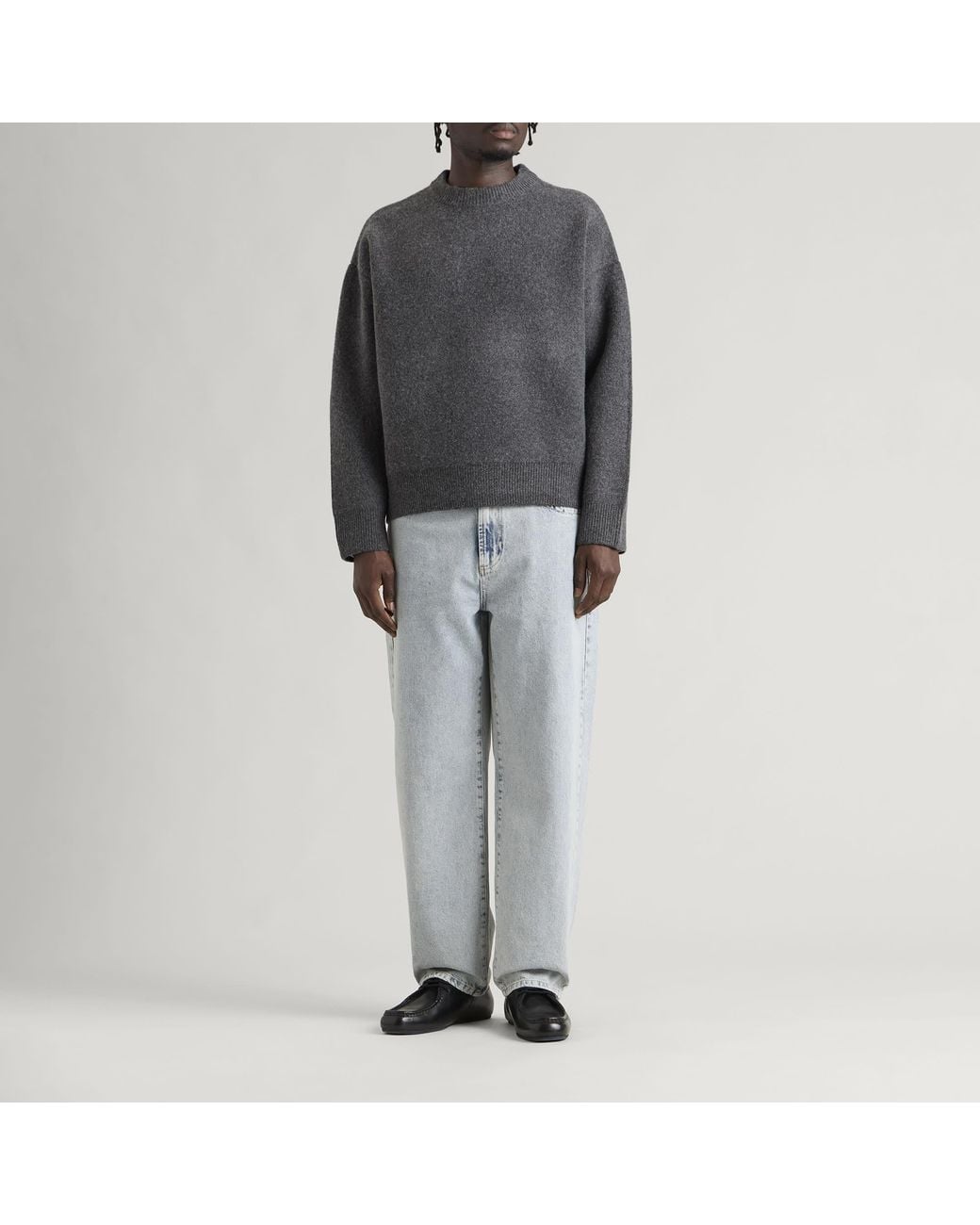 MKI Miyuki-Zoku Gray Double Knit Crewneck for men