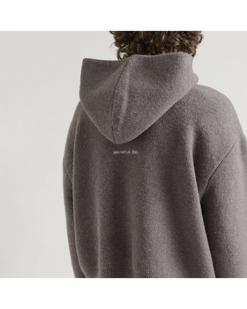 MKI Miyuki-Zoku Gray Double Knit Hoody for men