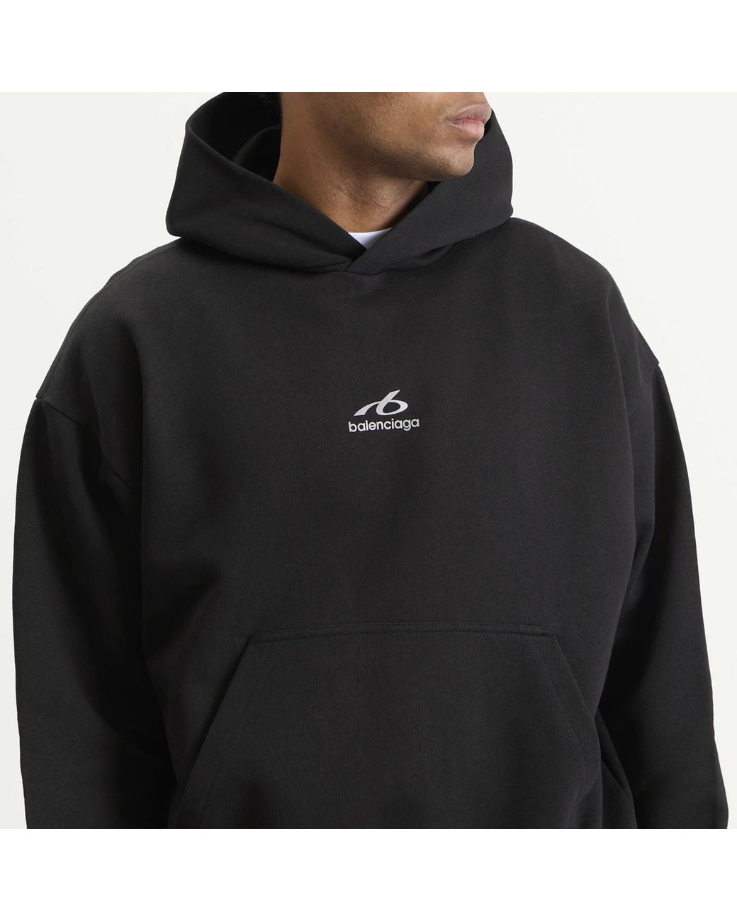 Balenciaga Black Logo Regular Fit Hoodie for men