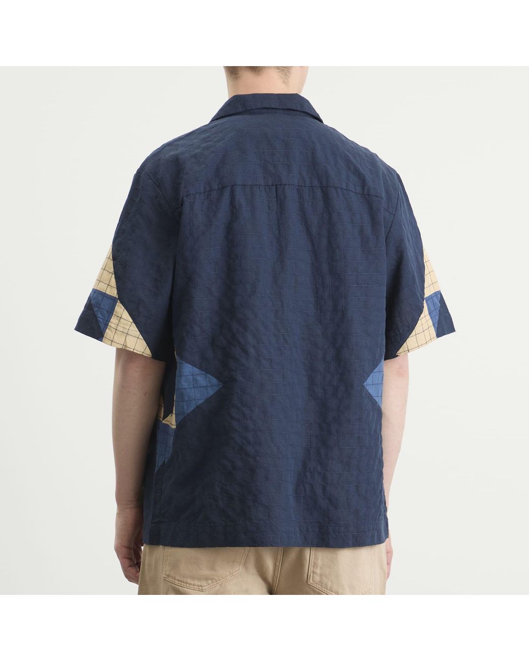 A.P.C. Blue Patchwork Shirt Jacket for men