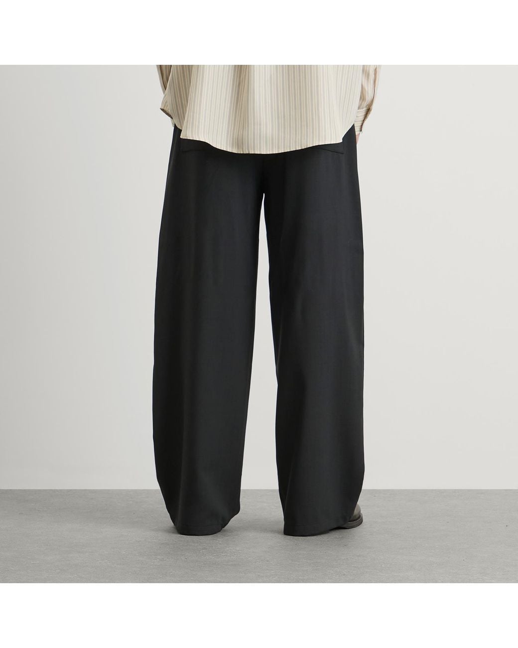 AMI Gray Light Wool Twill Elastic Pants for men