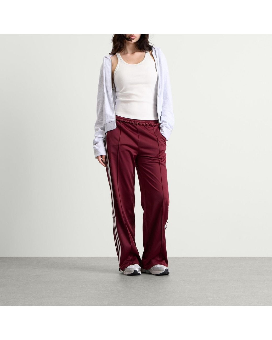 Adidas Red Pleated Firebird Track Pant