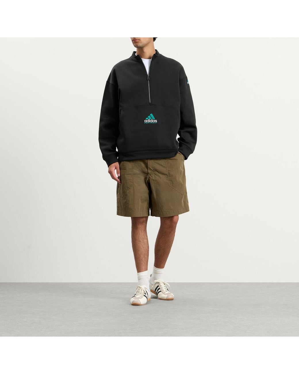 Adidas Black Eqt Half Zip for men