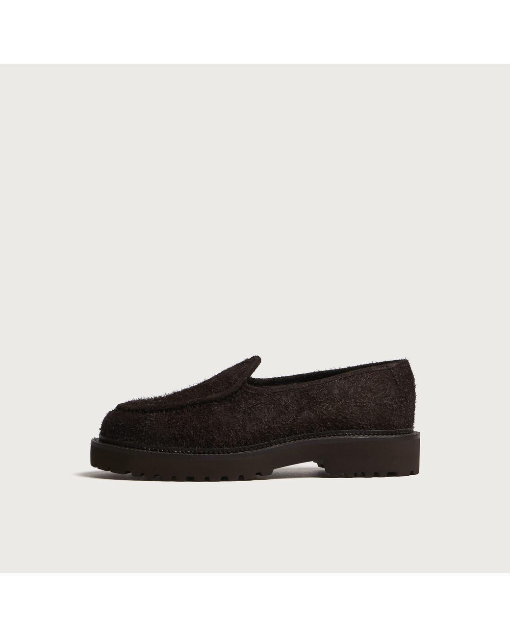 Jacques Soloviere Black Moli Distressed Suede Lug Loafer for men