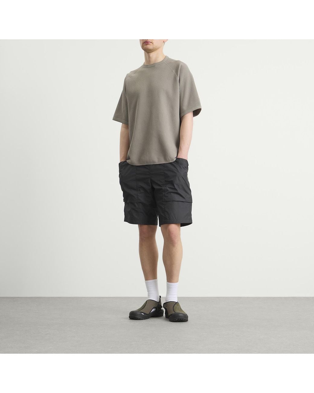 Goldwin Gray Waffle Light T-Shirt for men