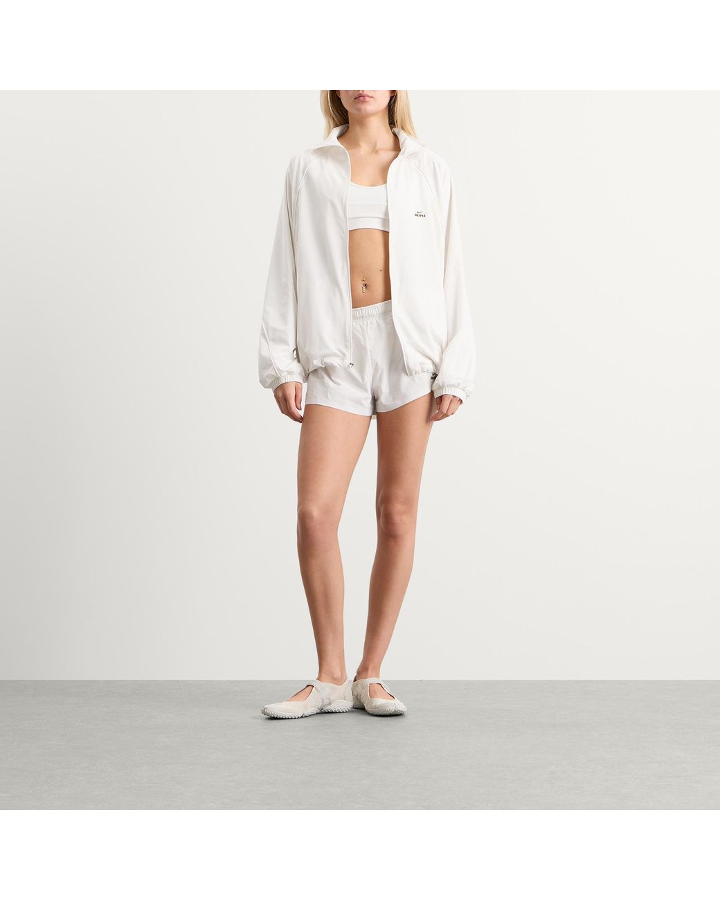 Nike White X Skims Stretch Nylon Oversized Jacket