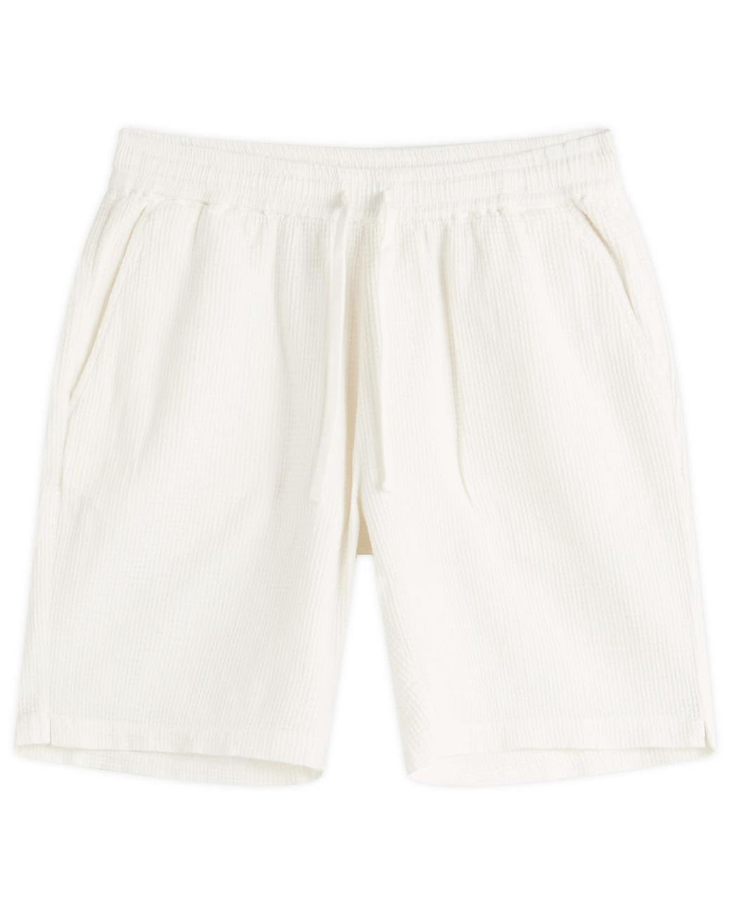 Universal Works White Nippon Waffle Simple Short for men