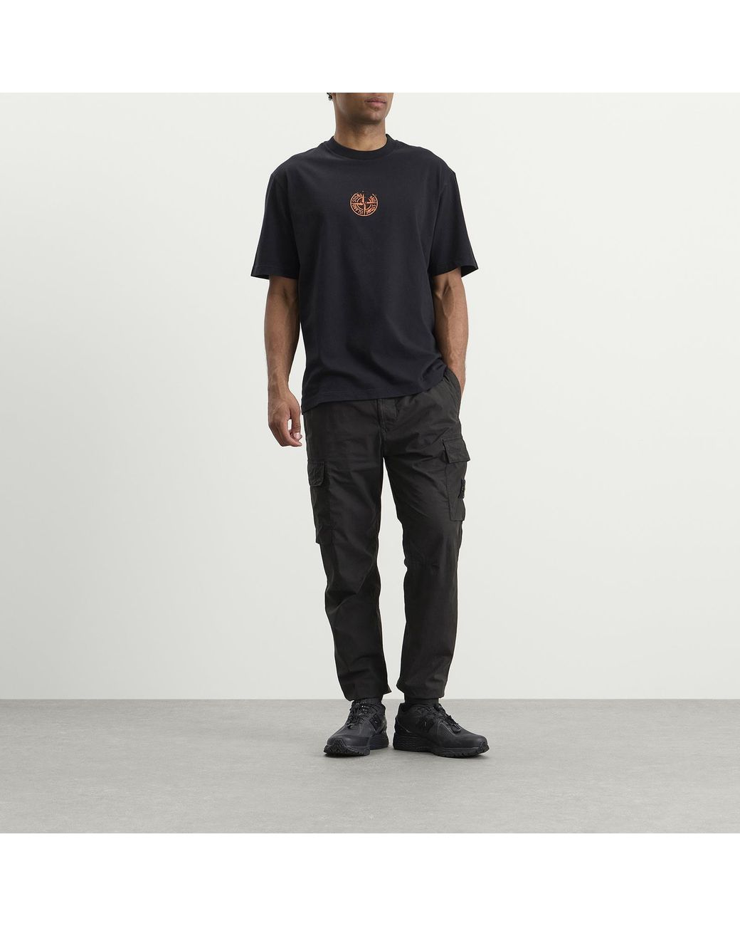 Stone Island Black Paracadute Cargo Trousers for men