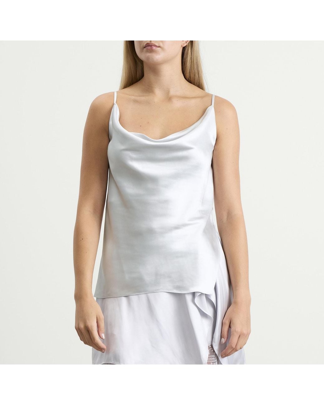 Acne Gray Temi Shiny Satin Cami Top