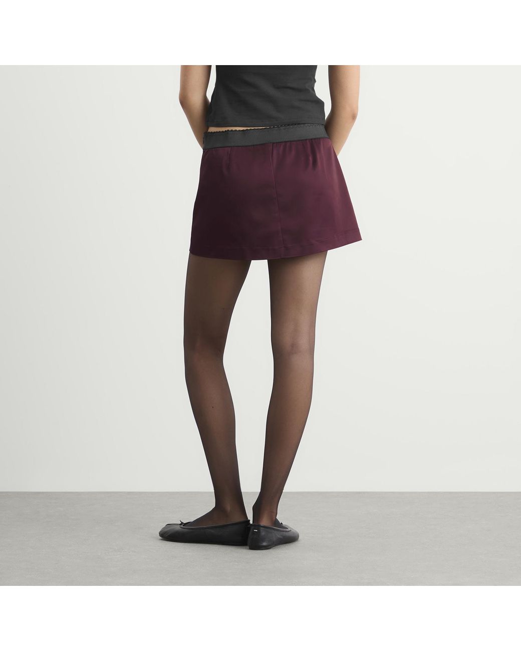 Skims Purple Stretch Satin Mini Skirt