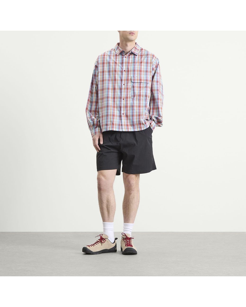 Snow Peak Blue Fade Check Breezy Shirt for men