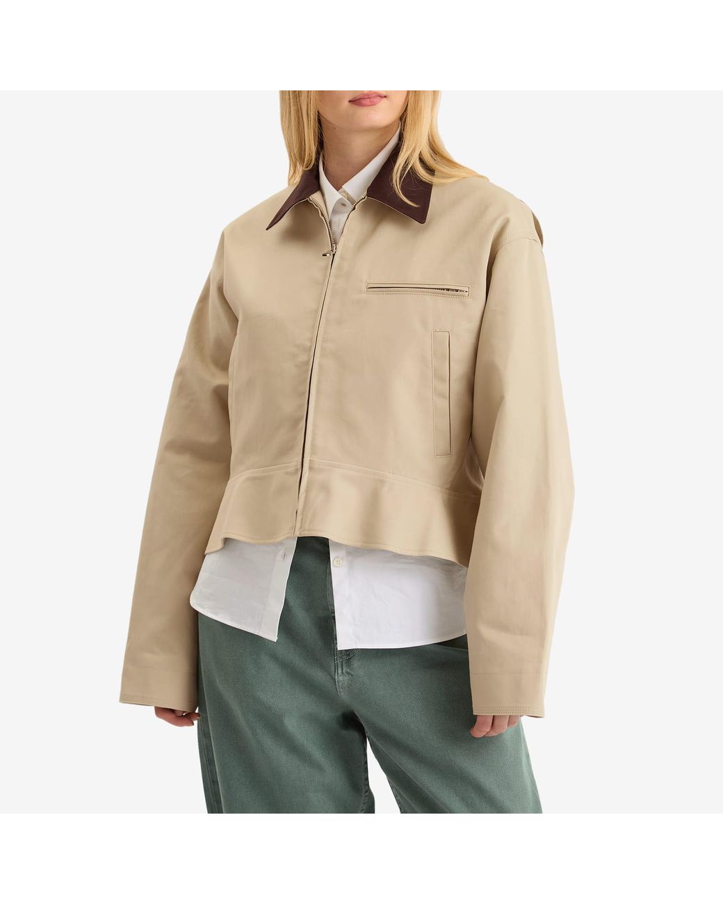 J.W. Anderson Natural Curved Hem Workwear Jacket