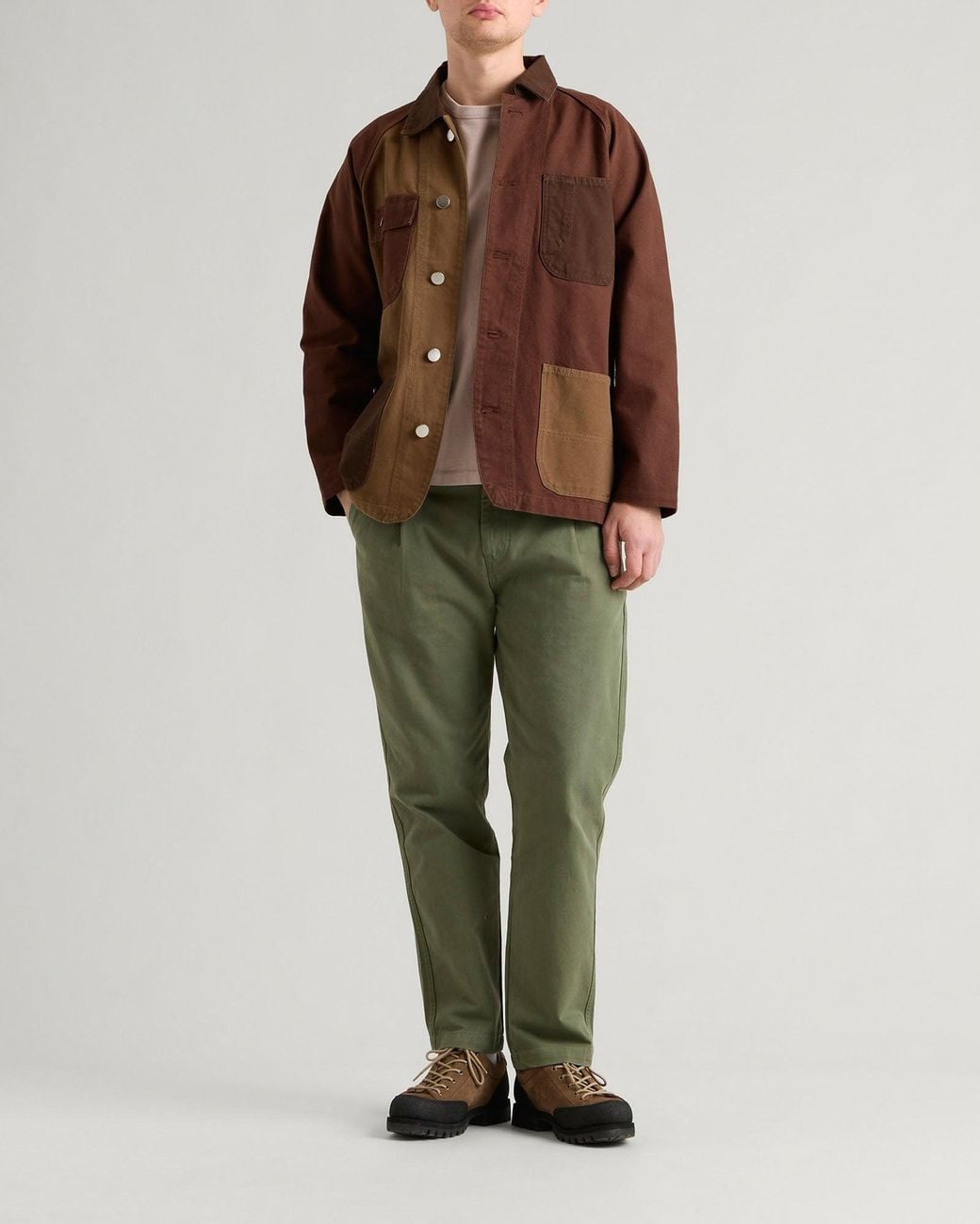 Service Works Brown Patchwork Coverall 2.0 Jacket for men