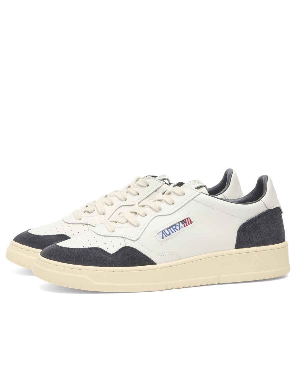 Autry White Medalist Low Leather Suede Sneakers for men