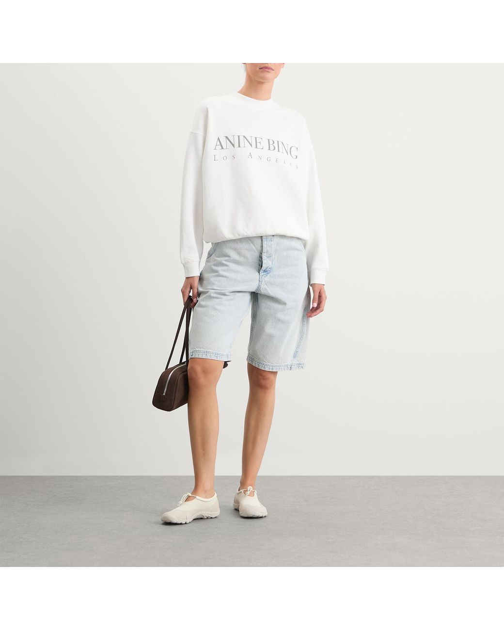 Anine Bing White Jaci Los Angeles Sweatshirt