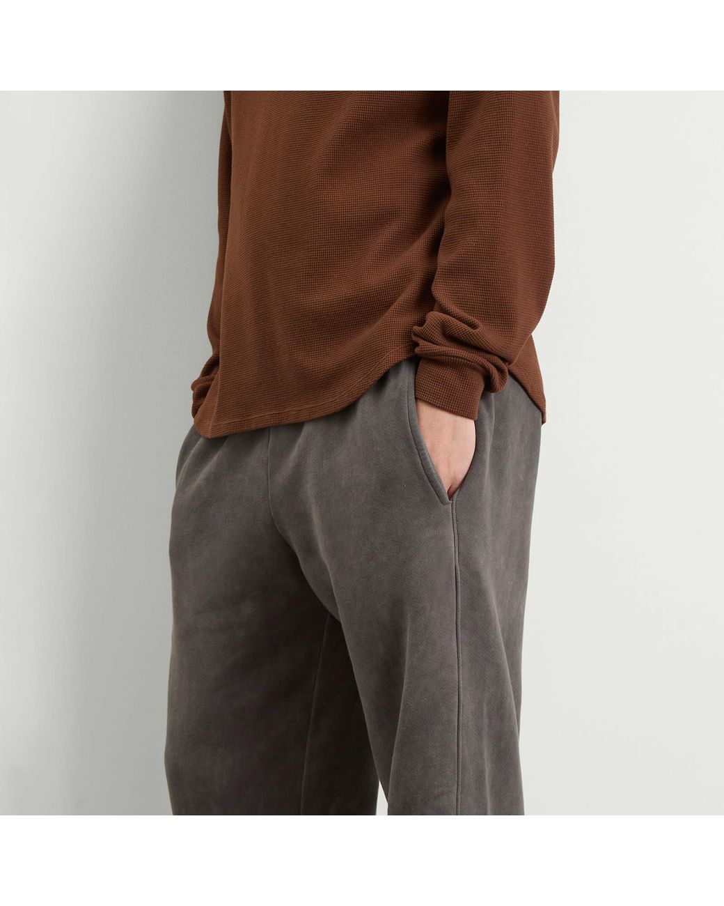 Les Tien Gray Heavyweight Oil Washed Classic Pant for men