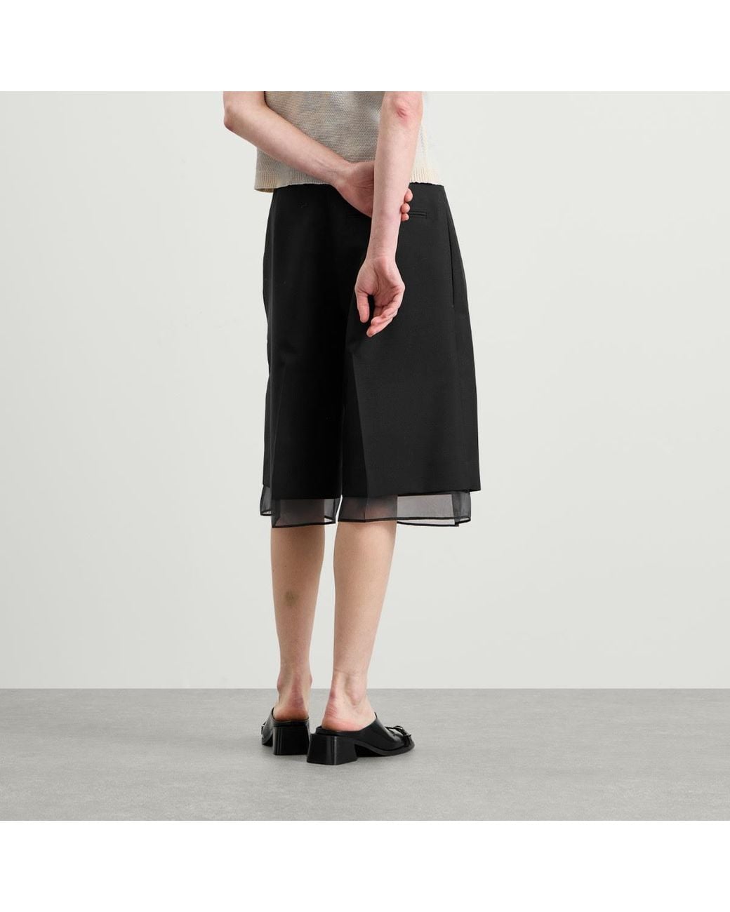 Rohe Black Organza Lined Shorts