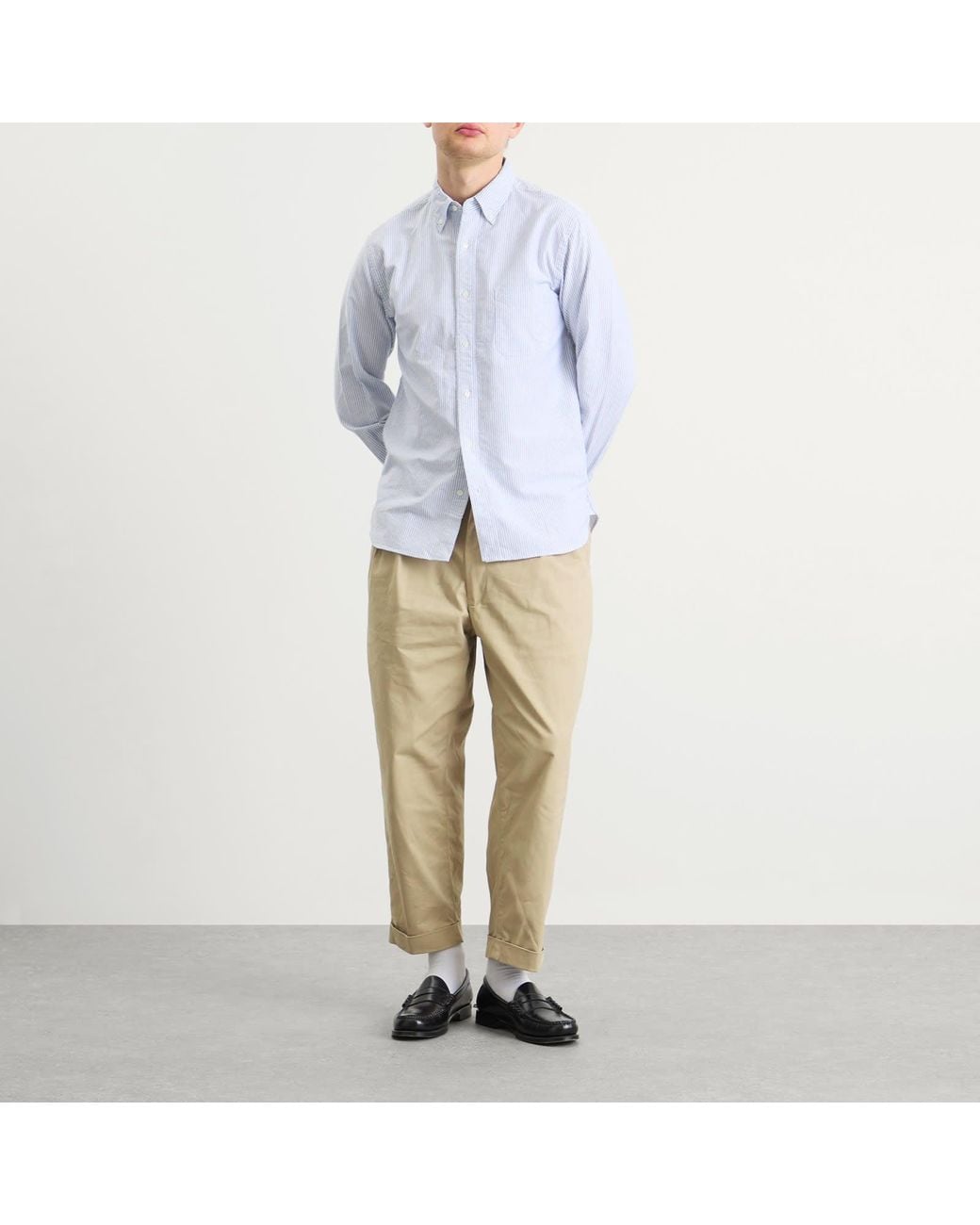 Beams Plus Natural 2 Pleat Chino for men