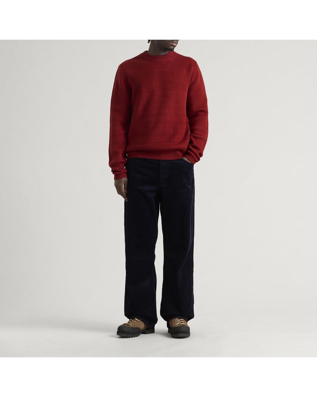 Norse Projects Red Henning Cotton Wool Rib Sweater for men