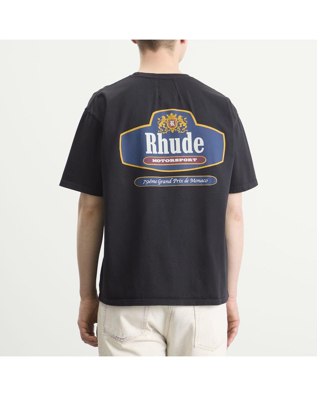 Rhude Black Racing Crest T-Shirt for men