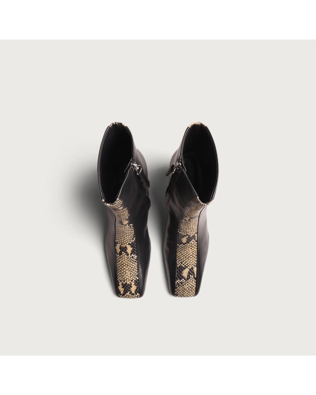 Aeyde Black Billie Square Toe Heel Ankle Boots