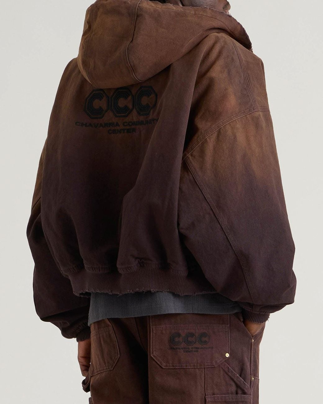 Willy Chavarria Quilted Hooded Jacket in Brown for Men | Lyst