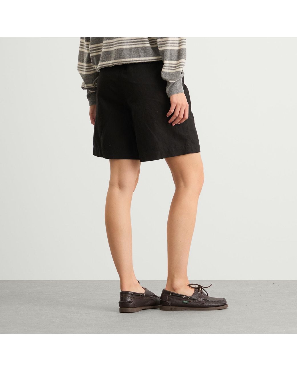 NOTHING WRITTEN Black Pale Linen Shorts
