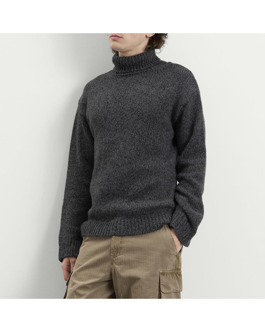 Our Legacy Blue Slub Twisted Wool Popover Turtleneck for men