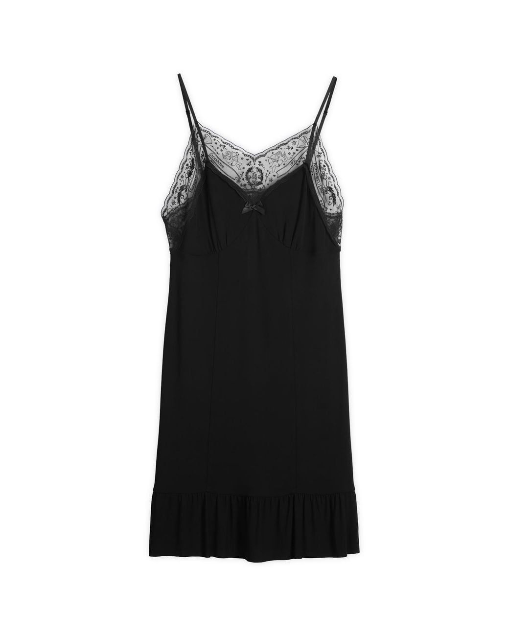Acne Black Dafne Crepe Slip Dress