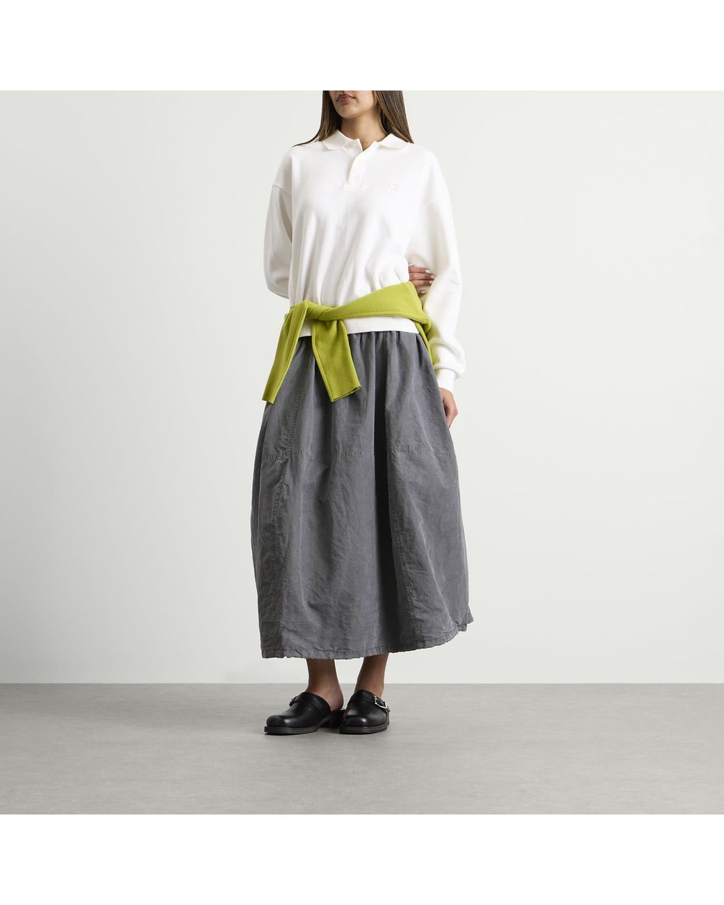 YMC Gray Parachute Midi Skirt