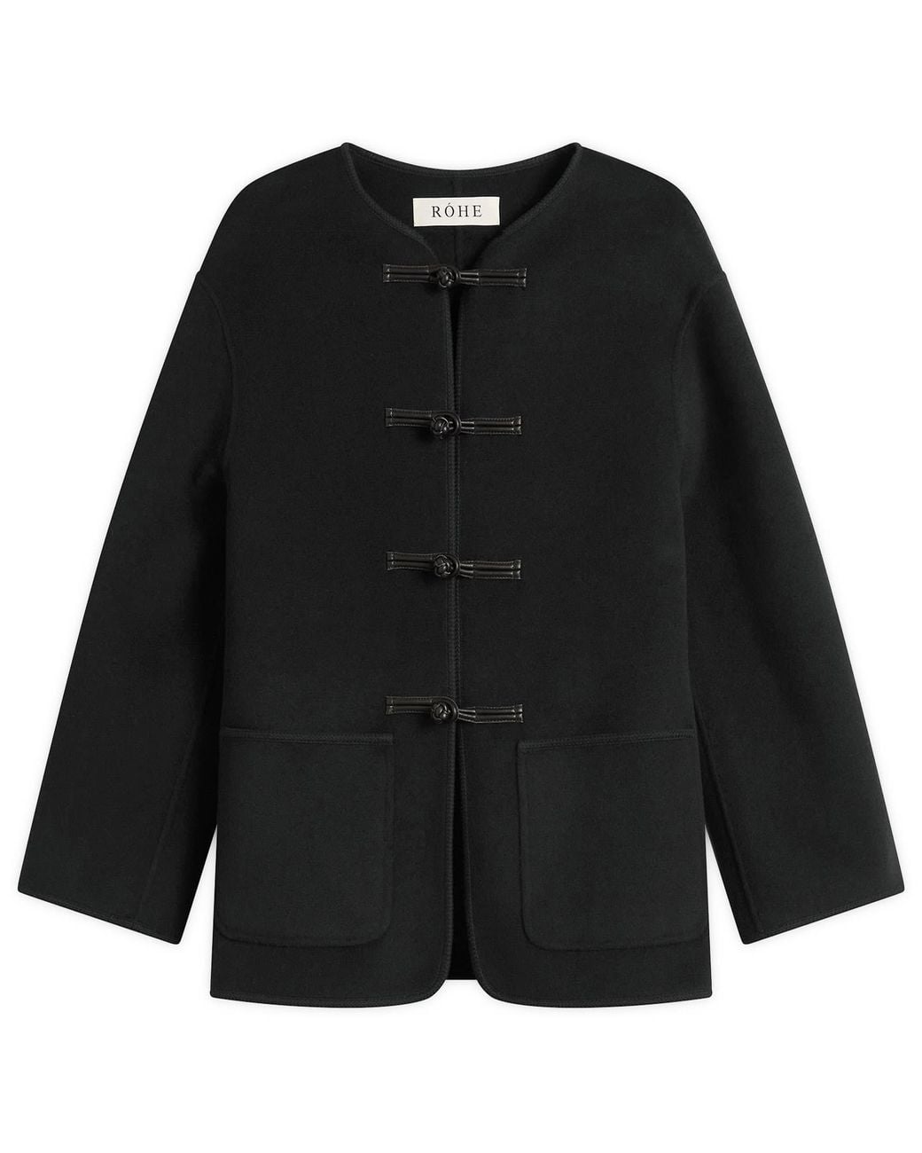 Rohe Black Mandarin Double-Faced Wool Jacket