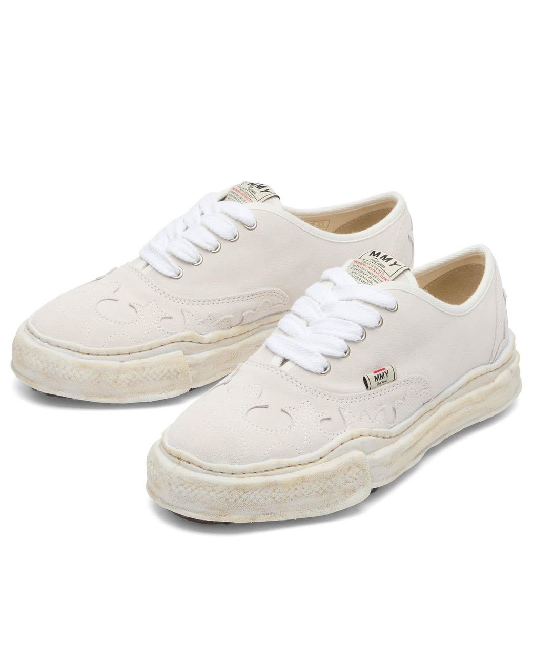 Maison Mihara Yasuhiro White Baker Western Detail Suede Low-Top for men