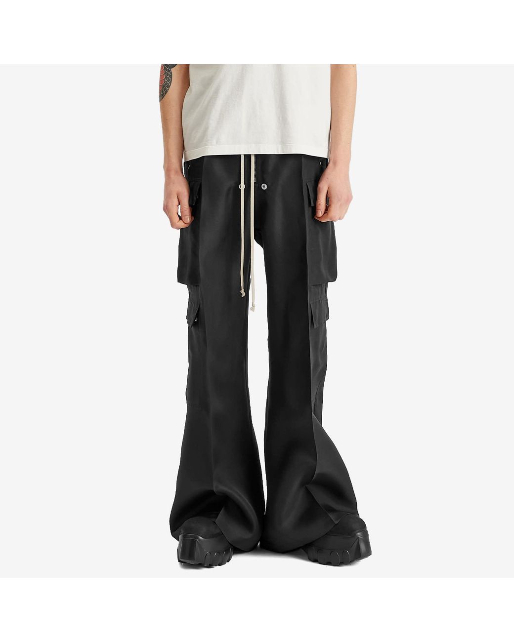 パンツ Rick owens cargobelas silk gazar black Rick Owens Silk Gazar Cargobelas in Black for Men | Lyst