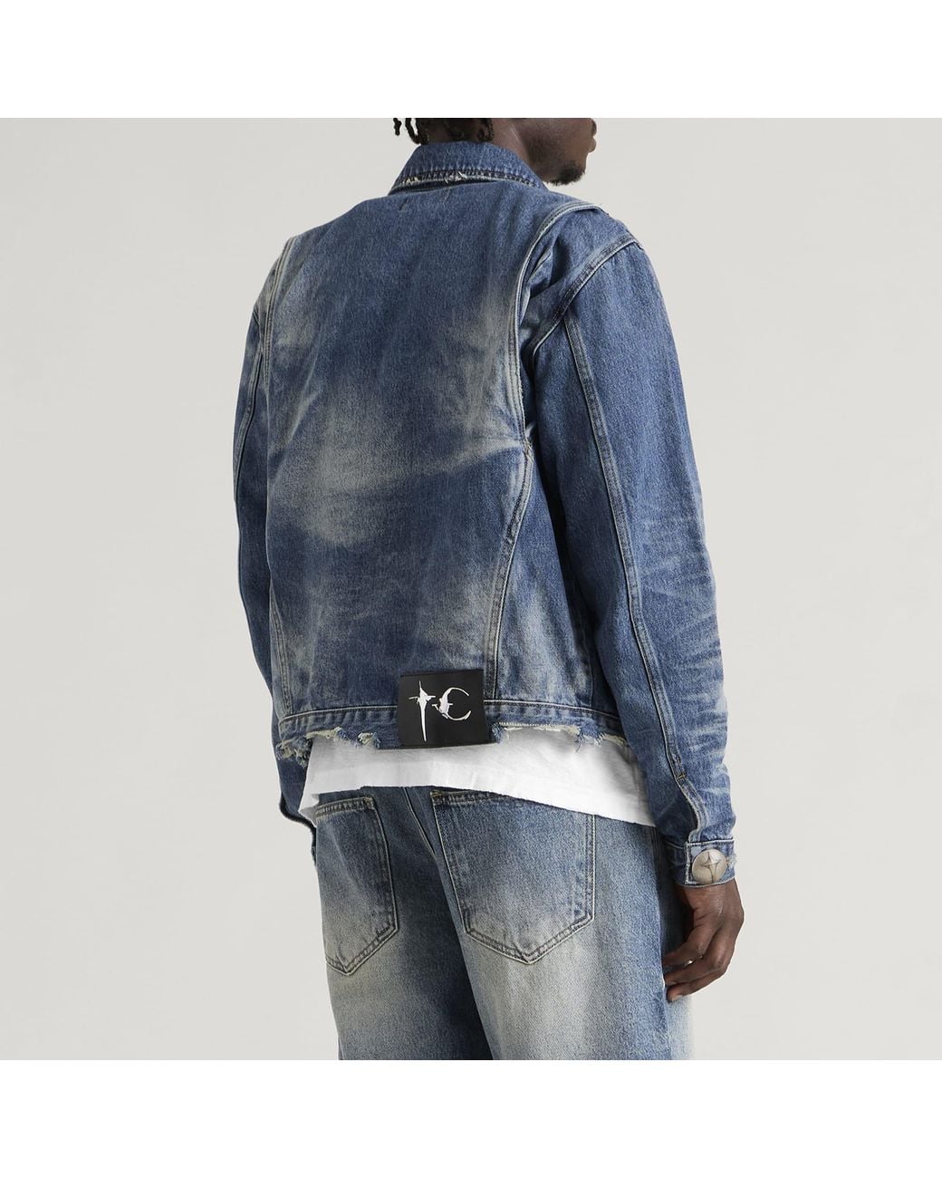 THUG CLUB Blue Extendo Denim Jacket for men
