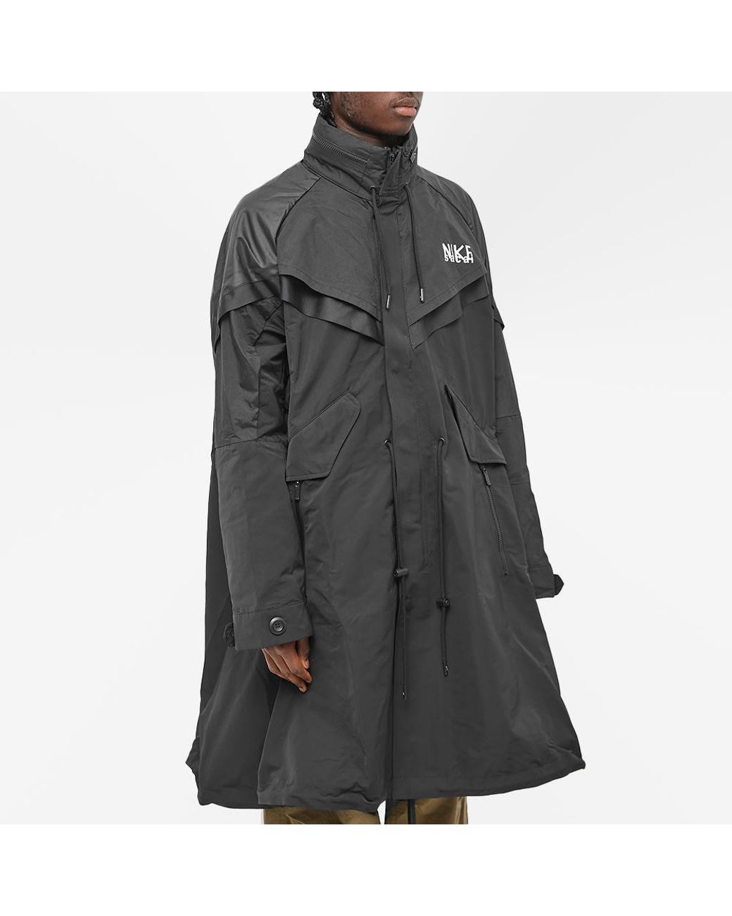 Nike Sacai Trench Coat Jacket in Black for Men | Lyst UK