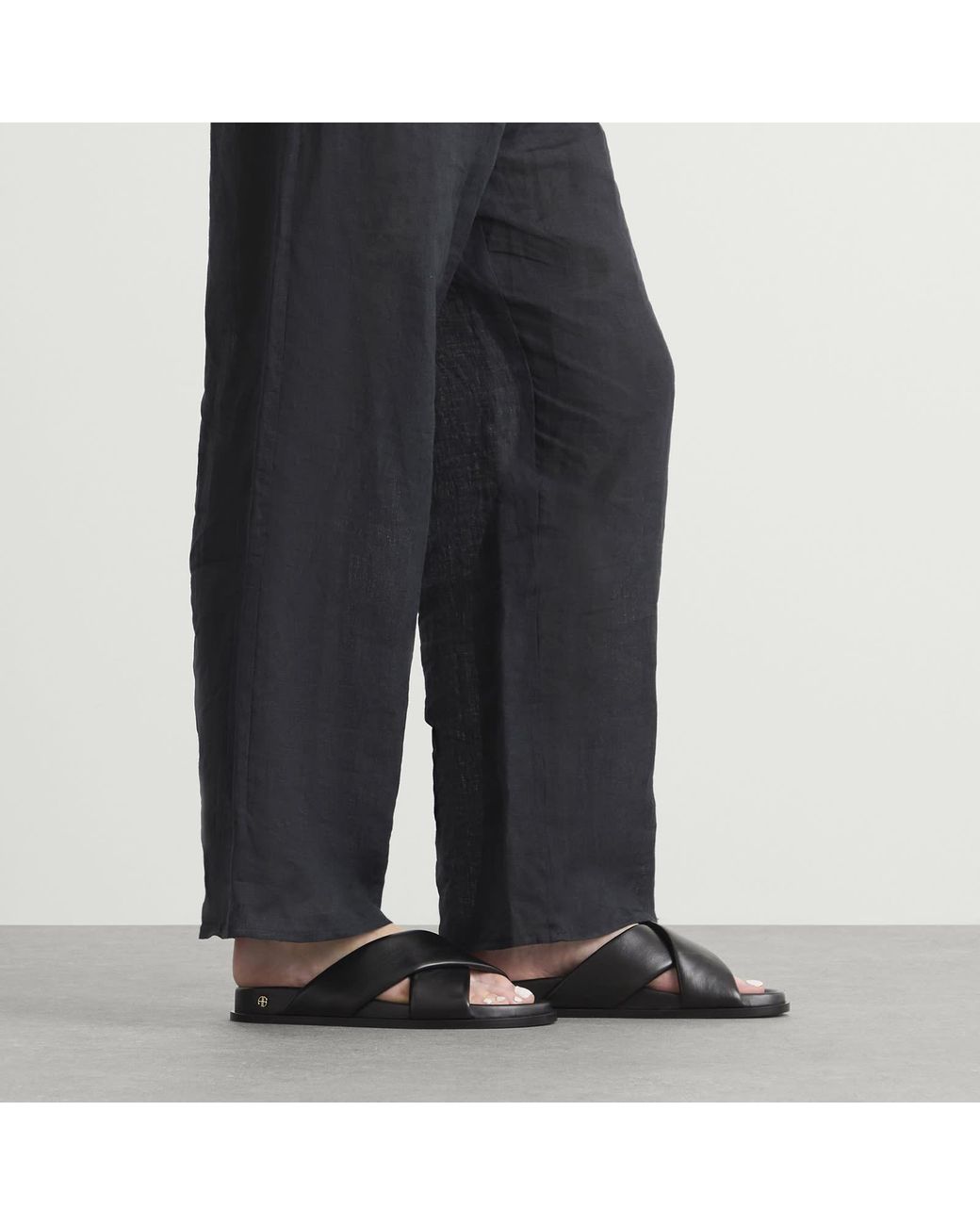 Anine Bing Black Emi Slides