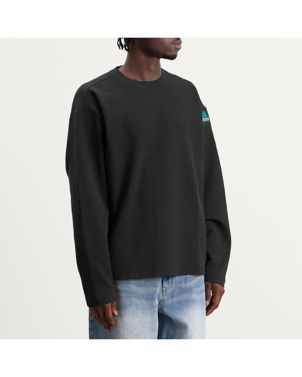Adidas Black Eqt Waffle Long Sleeve for men