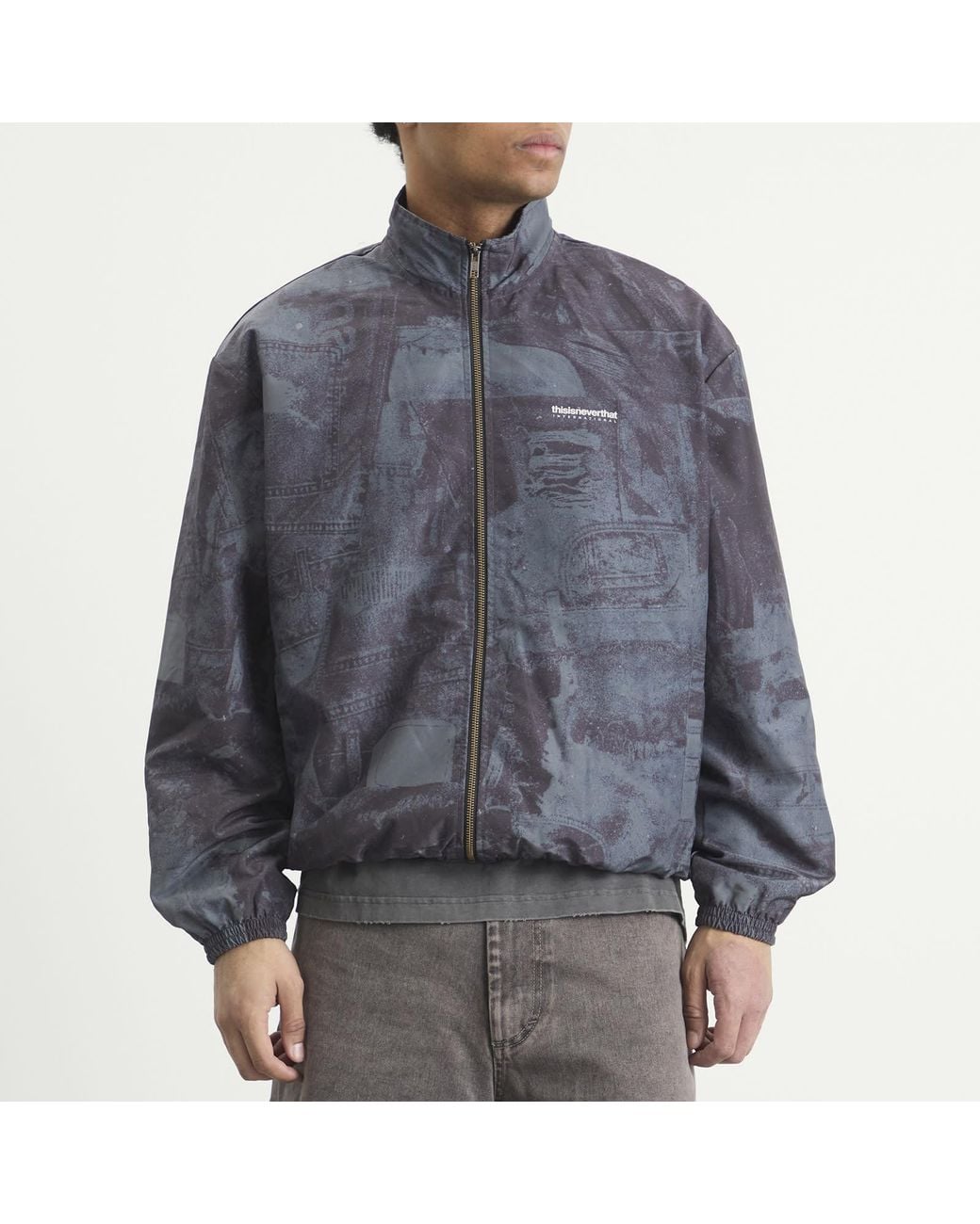 Thisisneverthat Gray Washed Intl Team Jacket for men