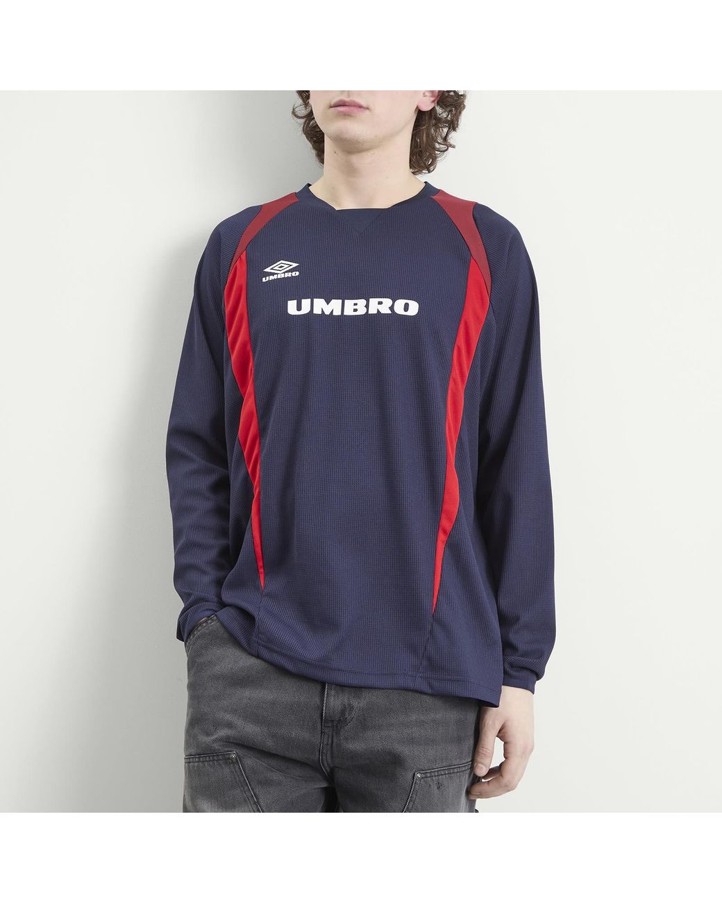 Umbro Blue Panelled Long Sleeve Jersey for men