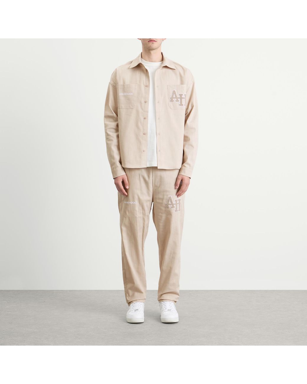 Annie Hood Natural College Linen Shirt for men