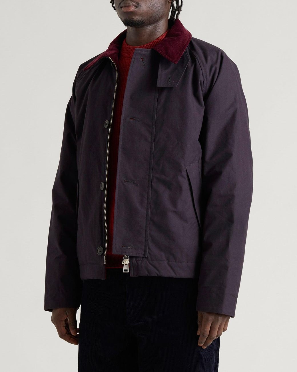 Norse Projects Blue Holmen Wax Raglan Insulated Jacket for men