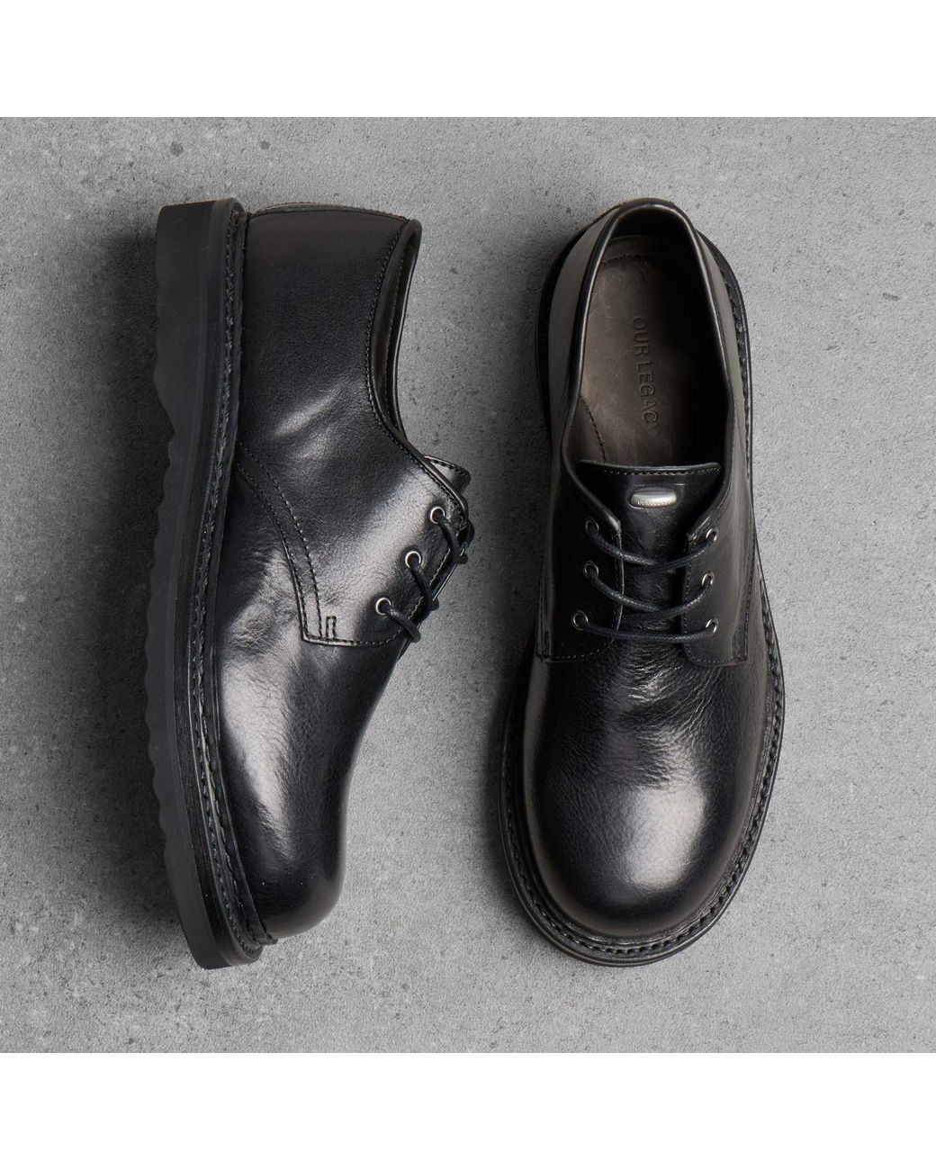 Our Legacy Black Supple Cow Hide Trampler Shoe for men