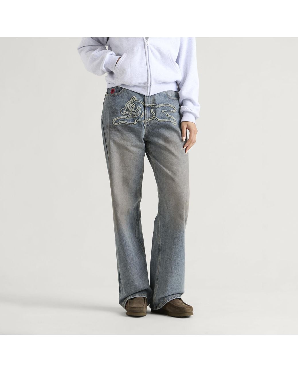 ICECREAM Blue Applique Running Dog Denim Pant