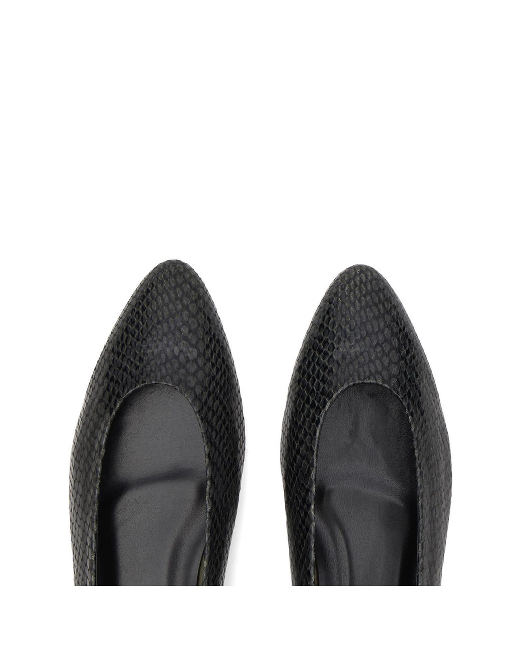 Aeyde Black Ellie Snake Print Almond Toe Flats