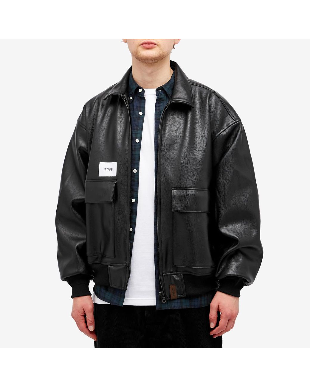 WTAPS 04 Synthetic Leather Flight Jacket in Black for Men | Lyst