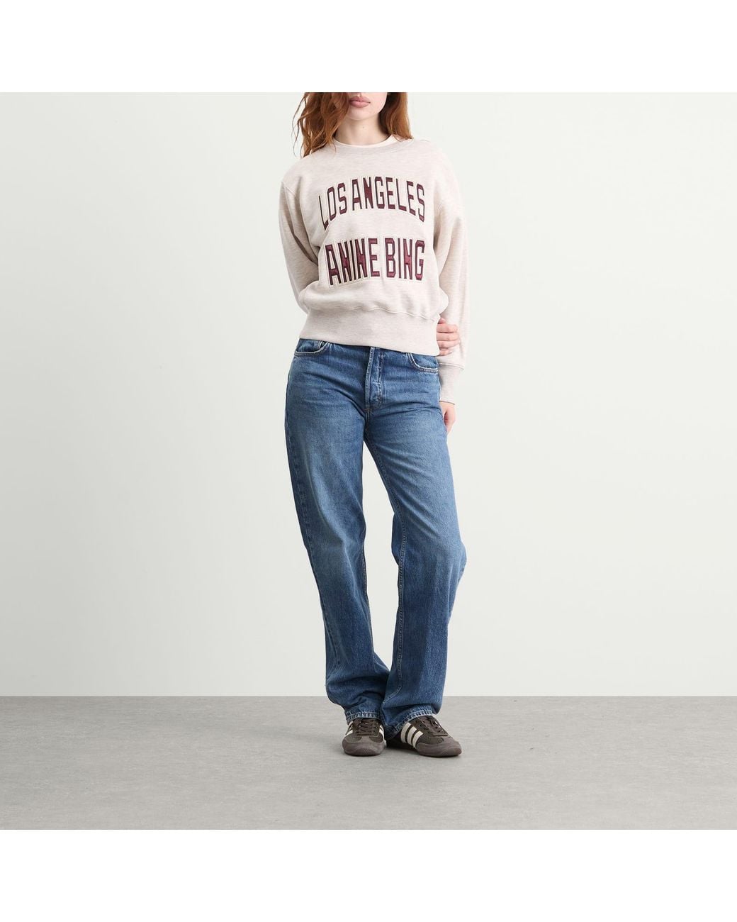 Anine Bing White Harry Shrunken Sweatshirt